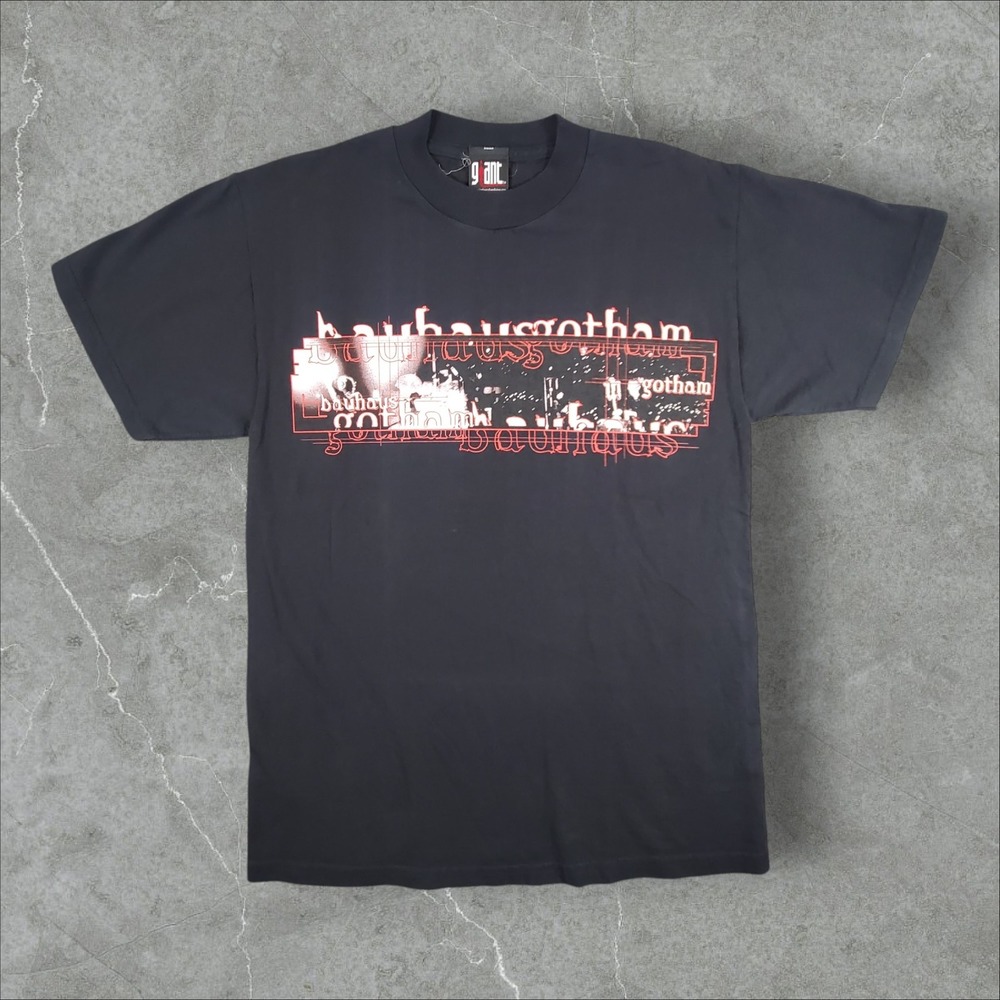 Vintage Bauhaus Shirt Mens Medium Black Gotham Tour Band Tee 90s Short Sleeve